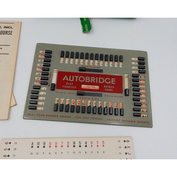 AutoBridge Play-Yourself Bridge Game PGA Advanced Set 1957 By Actual Play - Picture 4 of 10